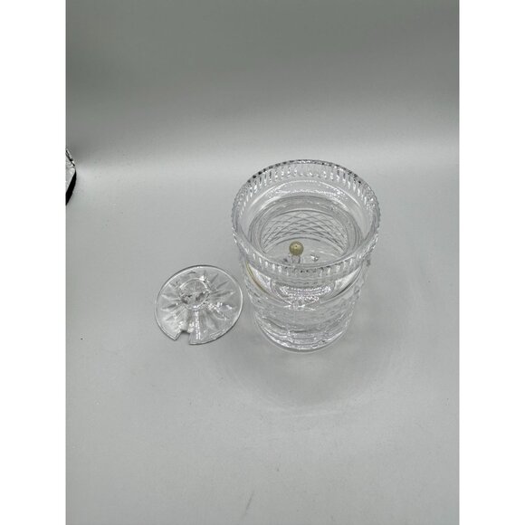 Vintage Waterford Castlemaine Cut Crystal Jam Jar with Spoon Clear Condiment Jar - Picture 4 of 9